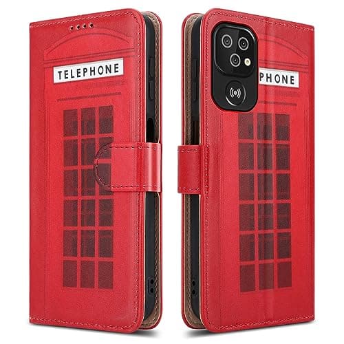 Image of PIXFAB For Doro 8200 Leather Phone Case, Magnetic Closure Full Protection Book Folio Design, Wallet Case Cover [Card Slots] and [Kickstand] For Doro 8200 - Telephone Box