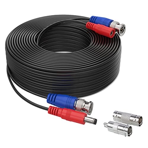 Image of SANNCE Special Design 30M/100 Feet BNC Video Power Cable For HD CCTV Camera DVR Security System (Black)