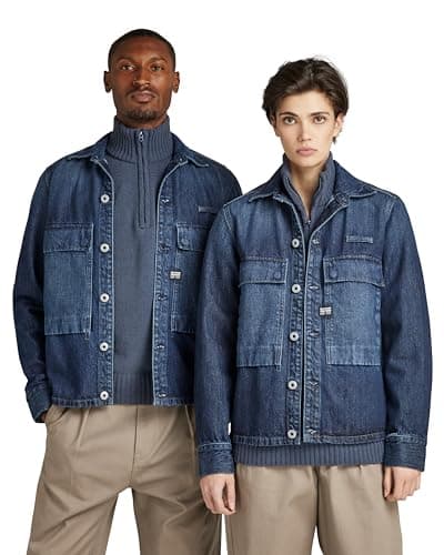 Image of G-Star Men's Unisex Pocketony Service Overshirt, Blue (worn in ocean reef D22115-B988-D348), L