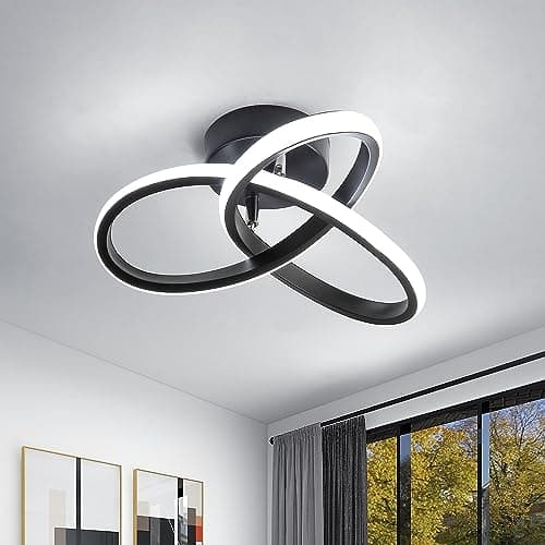 Image of Goeco LED Ceiling Light, 22W Modern LED Ceiling Lamp, Creative Flower Shape Ceiling Light Fixtures for Hallway, Aisle, Entrance, Corridors, Balconies, 6500K Cool White Light