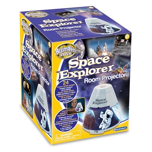 Image of Brainstorm Toys Space Explorer Room Projector Night Light – 24 NASA Images, 1m Wide Projection, Nebula Nightlight for Kids