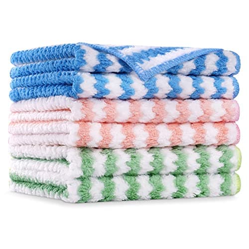 Image of Vicloon Microfiber Cleaning Cloths, 6Pcs Super Absorbent Microfibre Cleaning Cloth，Reusable Microfiber Dish Cloths，Multipurpose Cleaning Towels for House,Kitchen, Size 30 x 30 cm