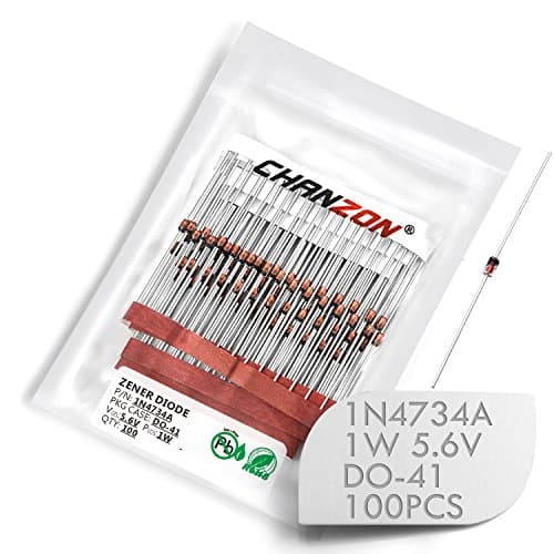 Image of (Pack of 100 Pieces) Chanzon 1N4734A 1N4734 Power Zener Diode 1W 5.6V DO-41 (DO-204AL) Axial Diodes 1 Watt 5.6 Volt 5V6
