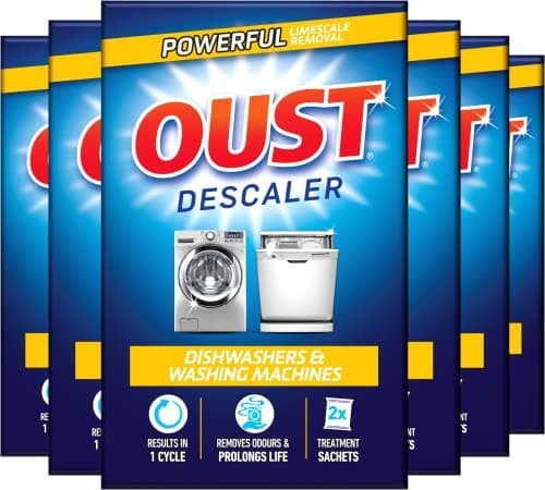 Image of Oust Dishwasher & Washing Machine Descaler, Removes Limescale & Odour, Pack of 6
