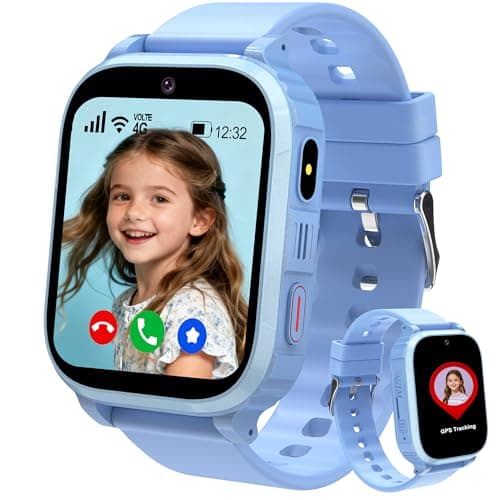 Image of 4G Kids Smart Watch Boys Girls, Smart Watch for Kids GPS Tracker Watch Phone Video Call Voice Chat SOS Games School Mode Alarm IP68 Waterproof, Smartwatch Toy Birthday Gifts for 4-12 Years Old