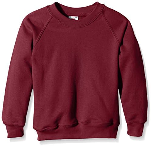 Image of Fruit of the Loom Unisex Kids Raglan Classic Sweater, Burgundy, 7-8 Years (Manufacturer Size:30)