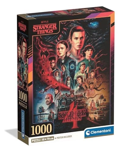 Image of Clementoni Jigsaw Puzzle 1000 pieces, stranger Things Netflix, Puzzle for Adults 14-99 Years, Compact box, Made in Italy, 39980