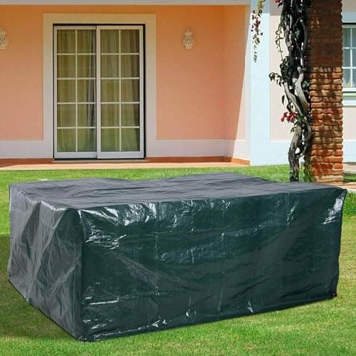 Image of RICHIE Waterproof, Anti-UV Tarpaulin Cover for Garden Tables and Patio Furniture (Green, 242 x 162 x 90 cm)