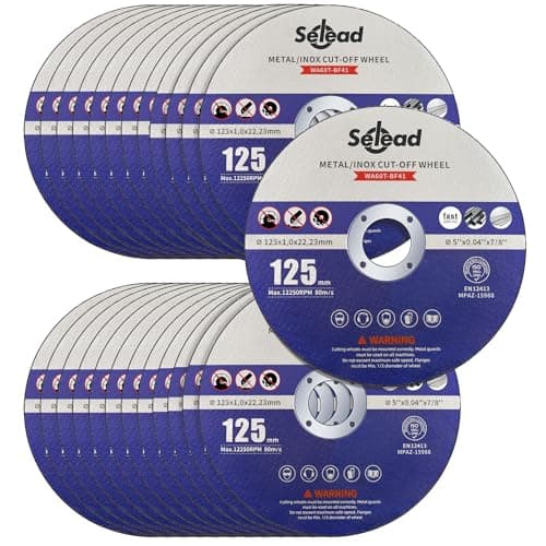 Image of Selead 25 PCS Cutting Discs 125mm Metal and Stainless Grinder Discs 1mm Thin Metal Cutting Discs for Angle Grinder Blue