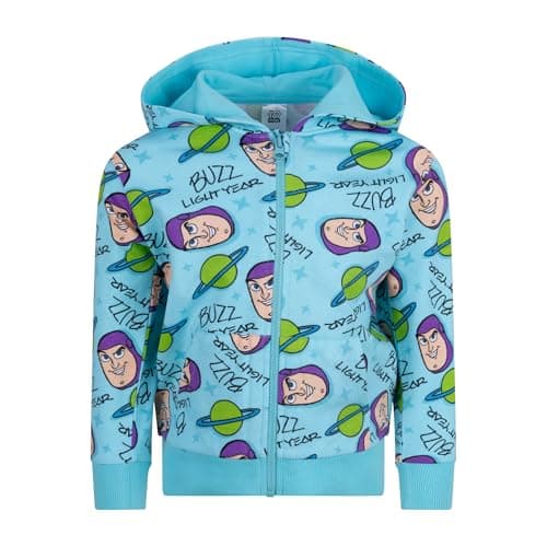 Image of Disney Toy Story Buzz Lightyear Zip through Hoodie for children, 100% Cotton, 5-6 Years: 116cm, Blue