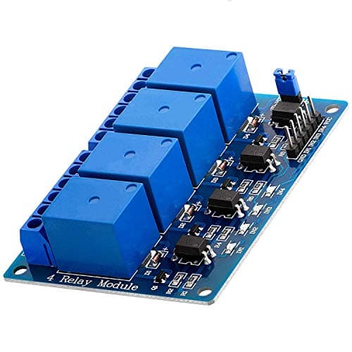 Image of AZDelivery 4 Channel Relay Module DC 5V with Optocoupler Low-Level Trigger Relay Shield Board compatible with Arduino Including E-Book!