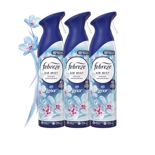Image of 3 x Febreze Air Mist Air Freshener Spray 185ml, variety to choose from, bathroom and room air fresheners bundle (Spring Awakening)