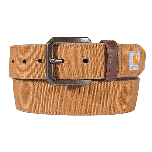 Image of Carhartt Men's Casual Rugged Belts, Available in Multiple Styles, Colors & Sizes, Canvas Duck Brown, 44