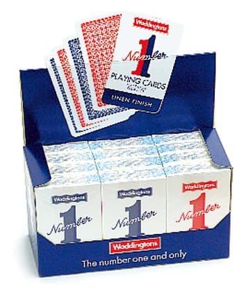 Image of Waddingtons No.1 Playing Cards Pack of 12 – Classic Standard Decks, Finish, Durable Cards for Poker, Bridge & Family Games