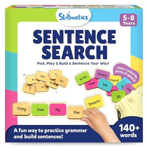 Image of Skillmatics Educational Board Game - Sentence Search, Fun Learning Toys and Games for Kids, Sentence Building Activity, Creative Word Play, 120+ Tiles (1.3 x 1 Inches), Gifts for Ages 5, 6, 7, 8