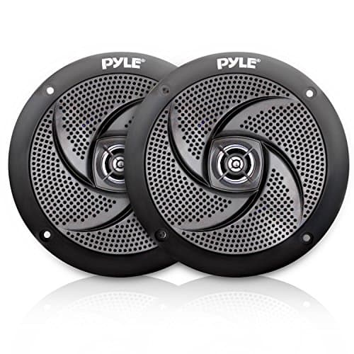 Image of Low-Profile Waterproof Marine Speakers - 100W 4 Inch 2 Way 1 Pair Slim Style Waterproof and Weather Resistant Outdoor Audio Stereo Sound System, For Boat, Off-Road Vehicles - Pyle (Black)