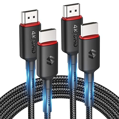 Image of Silkland 4K HDMI Cable 3M 2 Pack - HDMI Leads Supporting 4K@60Hz, ARC, HDR, 3D, Ethernet for TV, Blu-Ray, PS4/5, Xbox, Projector, Soundbar, Sky, PC, Laptop