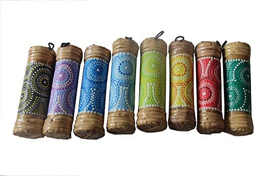 Image of 1x 15cm Painted Bamboo Rainstick Assorted Designs & Colours Fair Trade Gift