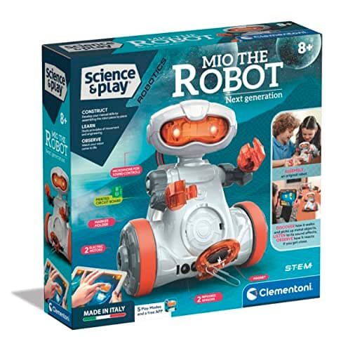 Image of Clementoni- Science & Play Mio Robot: Interactive STEM Learning Robot with App, Obstacle Avoidance & Drawing Function (8+ Years)