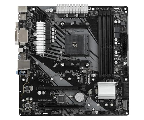 Image of desktop motherboard Fit For ASRock B450M Pro4-F Micro ATX Motherboard AMD B450 Socket AM4 DDR4 SATA3 HDMI DVI-D VGA Audio For Ryzen 2000/3000/4000
