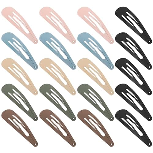 Image of XCZYN 20 Pcs Snap Hair Clips Matte Finish Colorful Color Anti-slip Snap Clip Hair Accessories Metal Barrettes for Women Little Girls Lady Hair Styling (20 Pieces, Light Color)