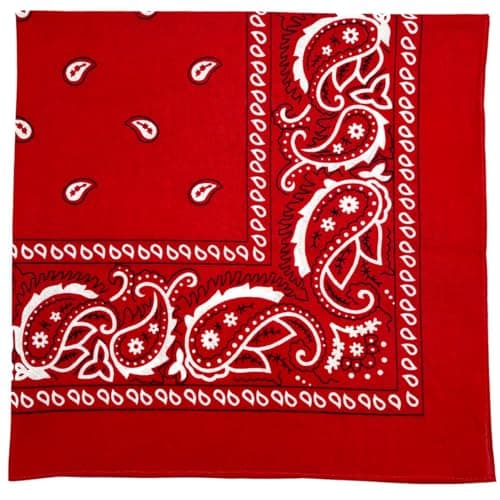 Image of MDSTYLE Extra Large Bandana 68.5cm x 68.5cm 100% Cotton for Men & Women Paisley Handkerchief Headband Scarf Jumbo Bandanas (Red)