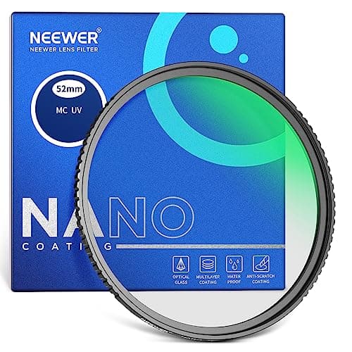 Image of NEEWER 52mm MC UV Protection Filter 24 Layer Multi Resistant Nano Coatings/HD Optical Glass/Water Repellent/Scratch Resistant/Aluminum Alloy Ultra Slim Frame/Ultraviolet Filter