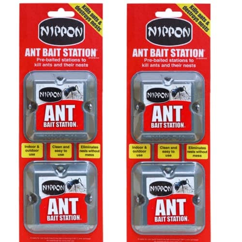 Image of 2 x Nippon Ant Bait Station Twin - nippon ant killer Ant Bait Station outdoor, ant nest killer bait stations also use as ant killer indoor, home, garden (ant traps)