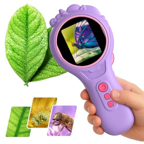 Image of Unicorn Handheld Digital Microscope for Kids, Mini Portable Microscope Camera with Light 2.0" IPS Screen 5 Megapixels 4X Zoom Magnification STEM Toys Gift for 4-8 Years Old Boys Girls