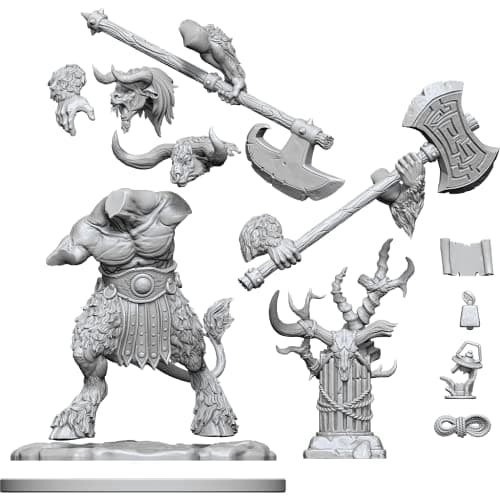 Image of WizKids D&D Frameworks: Minotaur Miniature - Unpainted Unassembled Customizable Miniature. Dungeons & Dragons