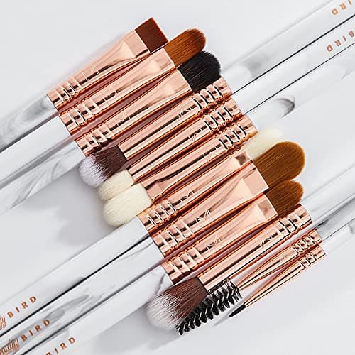 Image of Sigma Beauty x BeautyyBird The Dream Eye Brush Set - Includes 12 Different Eye Brushes with Beauty Bag - Marble & Rose Gold Eyeshadow Brush Set for Versatile Eyeshadow – vegan, synthetic