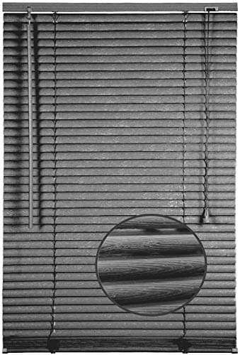 Image of Funky Gadgets Grey Embossed Pattern PVC Window Venetian Blind Blinds Easy Fit Curtains Made to Measure Blinds Windows Treatment Shutters Twist Open Close(Steel Grey Embossed Pattern, 60 x 150 cm)