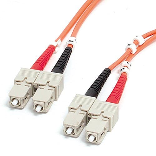 Image of StarTech.com 2m (6.6ft) SC to SC OM1 Multimode Fiber Optic Cable, 62.5/125 Fiber Size, 10G Networks, LSZH Fiber Patch Cord (FIBSCSC2)