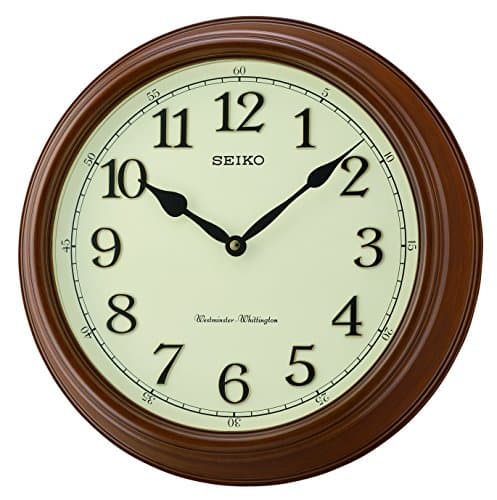 Image of Seiko QXD214B Westminster/Whittington Dual Chime Wall Clock, Brown