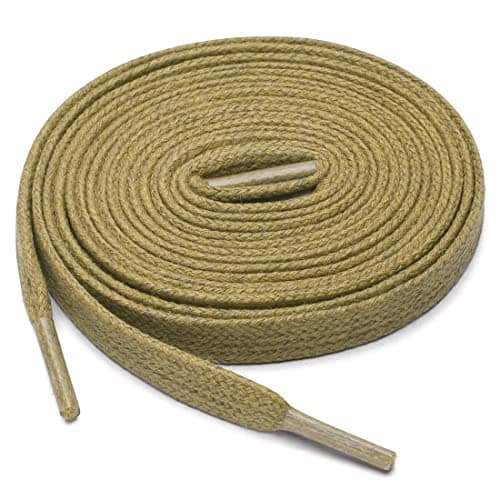 Image of sourcing map 2 Pairs Waxed Cotton Leather Boots Casual Shoes Flat Shoelaces for Men Women Khaki 140cm / 55.11"