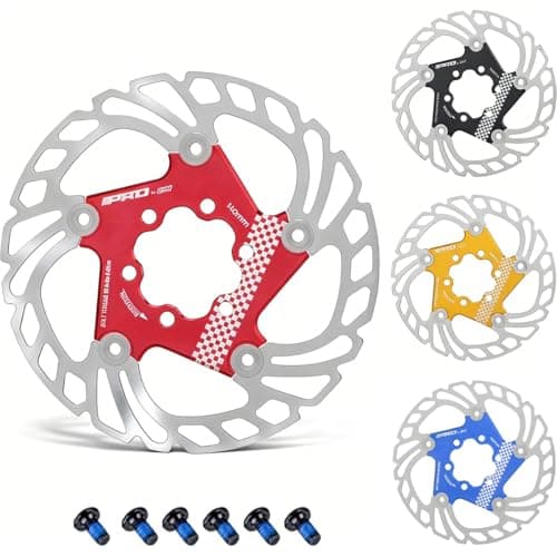 Image of CYSKY Floating Bike Disc Brake Rotor 6 Bolts 140mm 160mm 180mm 203mm CNC Machined Stainless Steel Brakes Rotors for Ebike Road Bike MTB BMX Gravel Bike (Red, 140mm)