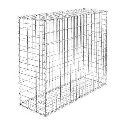 Image of WilTec Gabion Basket 100x100x30cm Galvanised Wire Stone Gabion Cage