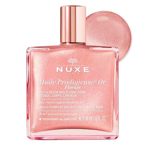 Image of Nuxe Huile Prodigieuse Or Florale 50ml, Illuminating Dry Oil, Moisturises Face, Body & Hair, With Iridescent Rose Gold Glow & Satin Finish, Multi-Purpose Vegan Formula