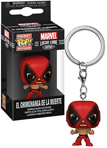 Image of Funko Marvel Luchadores Deadpool - Marvel Comics - Keychain Novelty Keyring - Collectable Mini Figure - Stocking Filler - Gift Idea - Official Merchandise - Comic Books Fans - Backpack Decor