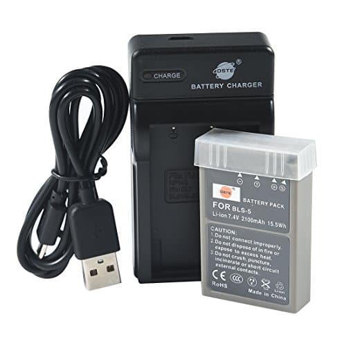 Image of DSTE BLS-5 Li-ion Battery and Micro USB Charger Suit for Olympus E-400 E-410 E-420 E-450 E-600 E-620 E-P1 E-P2 E-P3