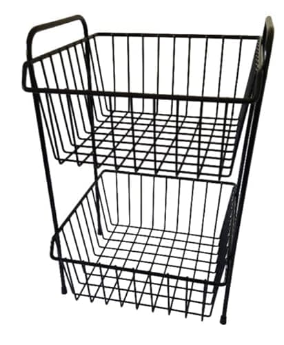 Image of Delfinware Countertop Vegetable Rack - 2 Tier - 37.5 x 27 x 25 cm (1, Black)