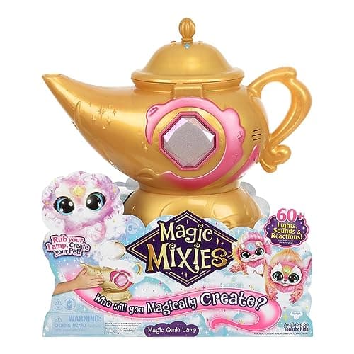 Image of Magic Mixies - Pink Magic Lamp, Interactive Toy, Magic Game with Mixie Genius Doll, with Lights, Sounds and Fog Effects, for Children +5 Years, Famous (MGX09100)