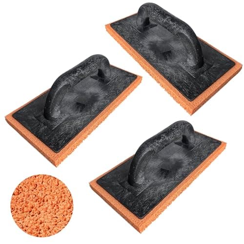 Image of 3 x Orange Rubber Sponge Float 280x140x18 mm Rubber Rough Coarse Texture Sponge for Plastering Rendering Skimming (3OSFC)