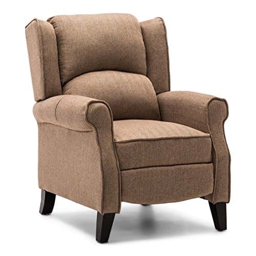 Image of More4Homes EATON WING BACK FIRESIDE HERRINGBONE FABRIC RECLINER ARMCHAIR SOFA CHAIR RECLINING CINEMA (Herringbone Beige)
