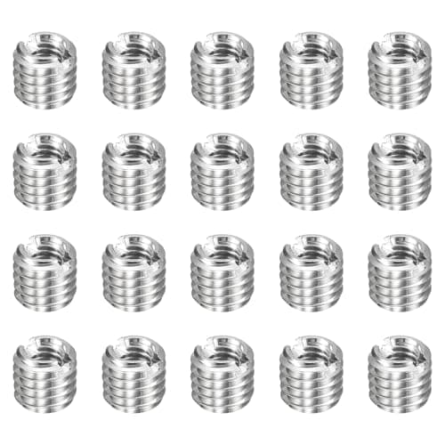 Image of sourcing map 20pcs Thread Repair Inserts M5 x 0.8 Male to M3 x 0.5 Female Thread 5mm Long Stainless Steel Reducing Nuts Metric Self Tapping Sleeves Threaded Reducer Industrial Fasteners