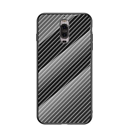 Image of MadBee for Huawei Mate 9 Pro Case [with Screen Protector],9H Tempered Glass Back Cover [Fiber Pattern Design]+ Soft TPU Silicone Bumper [Shock Absorption] Fully Protective Case (Black)