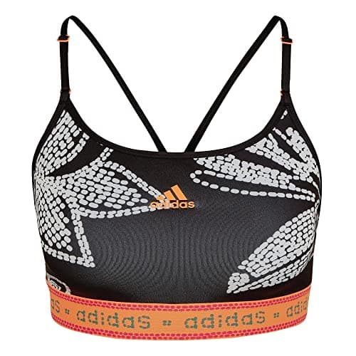 Image of Adidas HI5223 Farm LS Bra Sports Bra Women's Black/app Signal Orange Size SAC