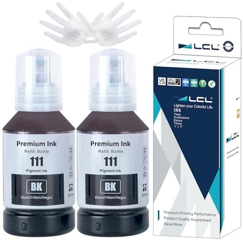 Image of LCL 111 Black Ink Bottle Replacement for Epson 111 Ink Cartridges Bottle Multipack Compatible with Epson EcoTank ET-M1100 ET-M1120 ET-M1140 ET-M1170 ET-M1180 ET-M2120 ET-M2140 ET-M2170 (2 Pack)
