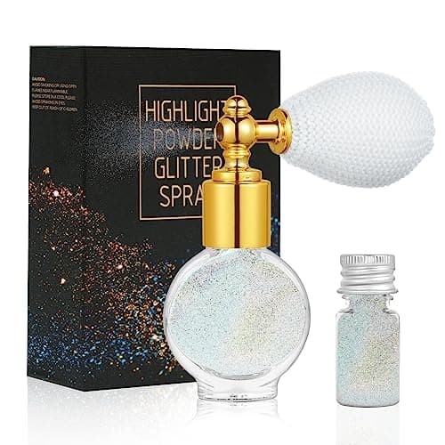 Image of AOOWU Glitter Spray - Shiny Body & Face Highlighter, Shimmer Sparkle Pearl Powder Makeup for Body, Hair, Clothing - Colorful Silver