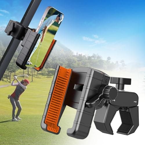 Image of EEEKit Golf Cart Phone Holder, Universal Rotatable Cell Phone Holder Mount for 4.7-7.2" Smartphones, Golf Cart Accessories for EZGO Club Car Yamaha